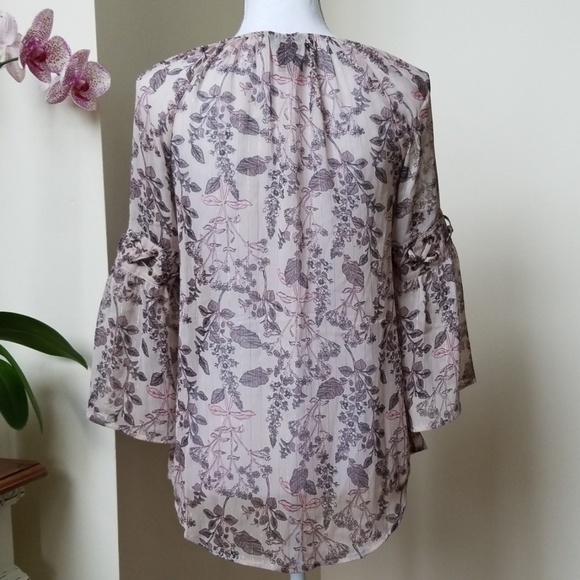 Style & Co. Bell Sleeve Chiffon Peasant Blouse Top *NWOT - Picture 4 of 8